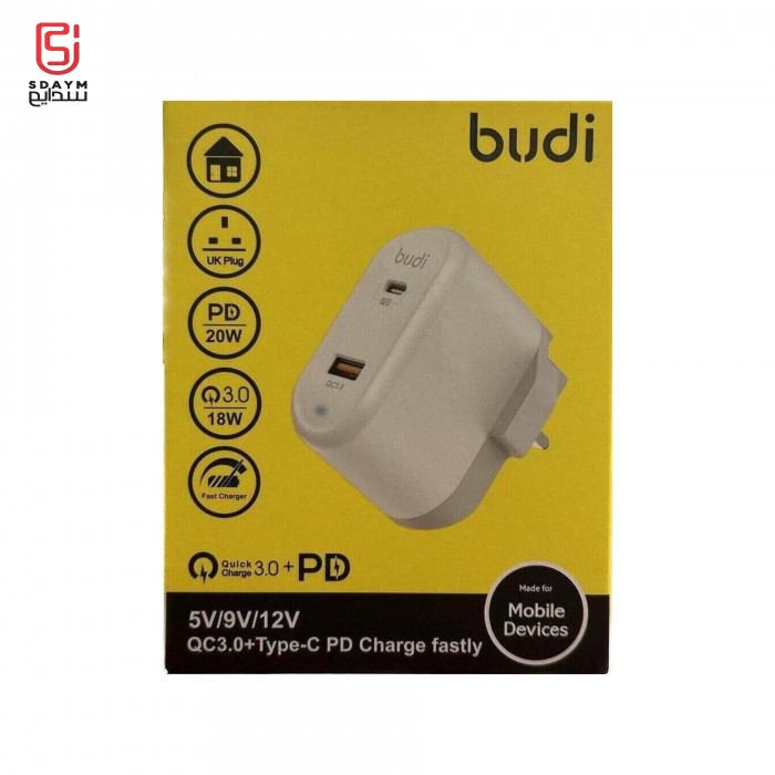 شاحن Budi السريع 5V / 9V / 12V QC3.0 + type-C Charge Fastly